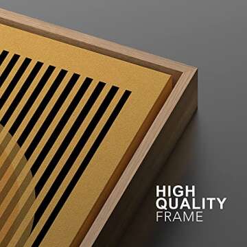 MUDECOR Framed Canvas Print Wall Art Mid-Century Bauhaus Multicolor Orange Circle Shapes Abstract Illustrations Modern Art Multicolor Relax/Calm for Living Room, Bedroom, Office - 16"x24" Natural