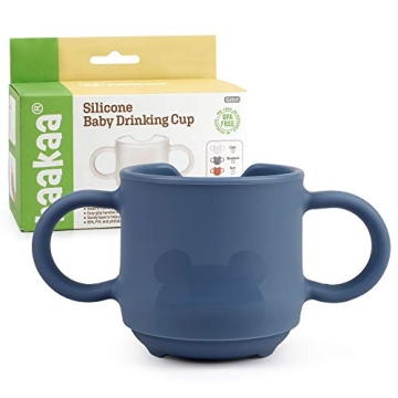 haakaa Silicone Toddler Cup - Durable Baby Training Cup for Baby Independent Drinking, Easy-grip Han...