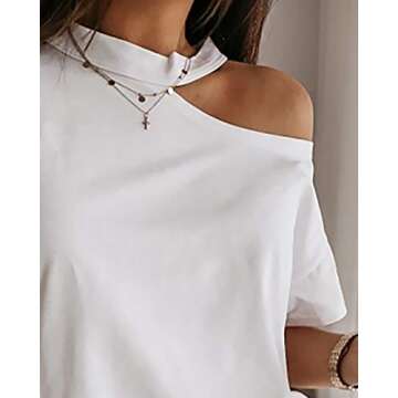 LOLONG Casual One Off Shoulder Blouse for Women