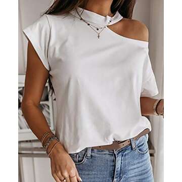 LOLONG Casual One Off Shoulder Blouse for Women