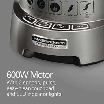 Hamilton Beach Professional Stack & Snap Food Processor for Slicing, Shredding and Kneading, Extra-Wide Feed Chute, 14 Cups Dicing, Stainless Steel