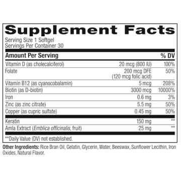 OLLY Ultra Strength Hair Softgels for Healthier Hair