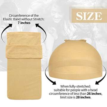 Dreamlover Beige Stocking Wig Caps for Women, 12 Pieces