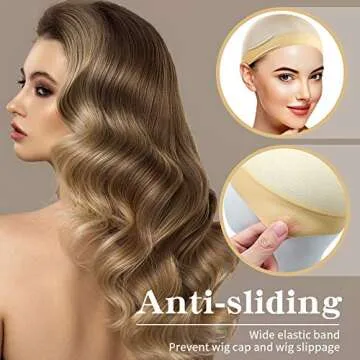 Dreamlover Beige Stocking Wig Caps for Women, 12 Pieces