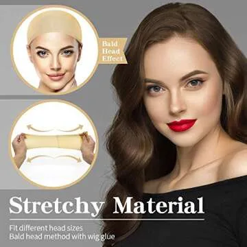 Dreamlover Beige Stocking Wig Caps for Women, 12 Pieces