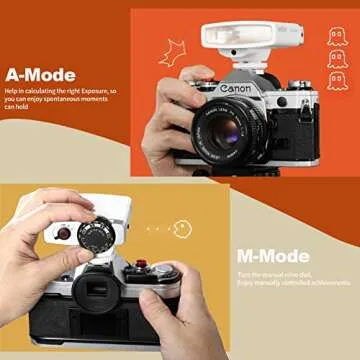 Godox Lux Junior Retro Camera Flash Speedlite 6000K±200K GN12 Auto & Manual Modes 1/1-1/64 Flash Compatible for Sony,Canon,Nikon,Fujifilm,Olympus(White)