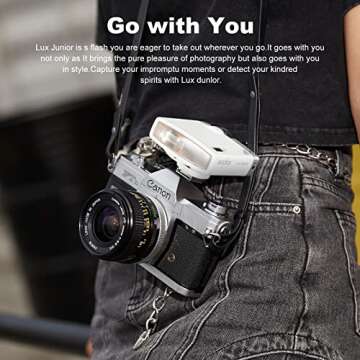 Godox Lux Junior Retro Camera Flash Speedlite 6000K±200K GN12 Auto & Manual Modes 1/1-1/64 Flash Compatible for Sony,Canon,Nikon,Fujifilm,Olympus(White)
