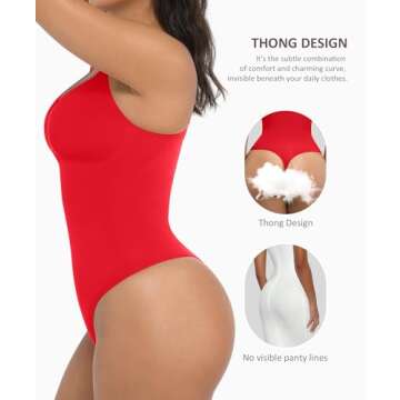 FeelinGirl Shapewear Tummy Control Bodysuits for Women Seamless Body Sculpting Shaper Thong Body Sha...
