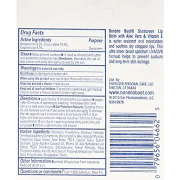 Banana Boat Sunscreen Aloe Vera with Vitamin E Broad Spectrum Sun Care Sunscreen Lip Balm - SPF 45, ...