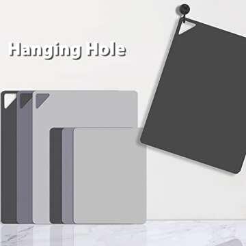 WK Flexible Plastic Cutting Boards for Kitchen 6 Pieces, Cutting Board Set of 6, Non Slip Cutting Mats with Hole, BPA Free, Dishwasher Safe, Multi Size
