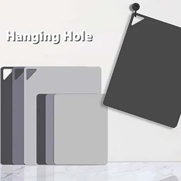 WK Flexible Plastic Cutting Boards for Kitchen 6 Pieces, Cutting Board Set of 6, Non Slip Cutting Mats with Hole, BPA Free, Dishwasher Safe, Multi Size