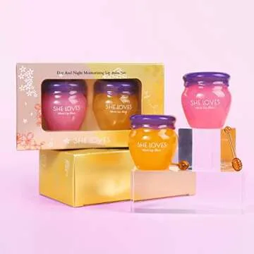 Kusslippe Lip Plumper Lip Mask Set, 2PCS Natural Lip Enhancer Care Serum, Moisturizing and Reducing Fine Lines, Day and Night