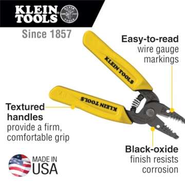 Klein Tools 11048 Dual Wire Stripper Cutter for Solid Wire, Made in USA