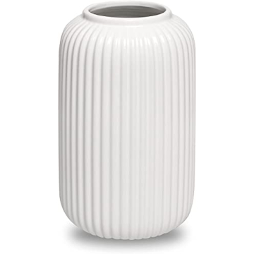 Elegant FLORLAB White Ceramic Flower Vase for Home Decor