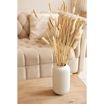 Elegant FLORLAB White Ceramic Flower Vase for Home Decor