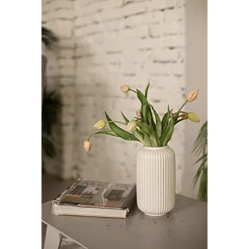 Elegant FLORLAB White Ceramic Flower Vase for Home Decor