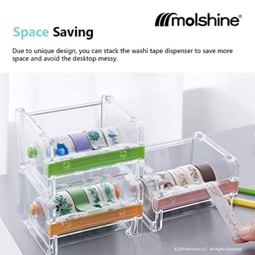 molshine Dual Tape Dispenser for Washi and Masking Tape