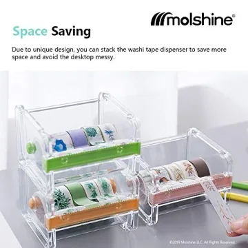 molshine Dual Tape Dispenser for Washi and Masking Tape