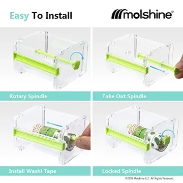 molshine Dual Tape Dispenser for Washi and Masking Tape