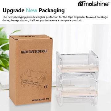 molshine Dual Tape Dispenser for Washi and Masking Tape