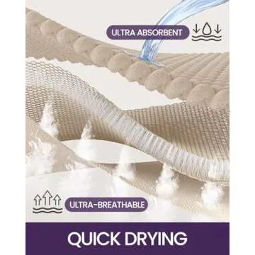 DEXI Bathroom Rugs, Chenille Super Absorbent Mats, Non Slip Washable Rug Carpet, Luxury Soft Thick Plush Bathmat for Tub, Shower Floor, Bath Accessories Decor, 24x36, White