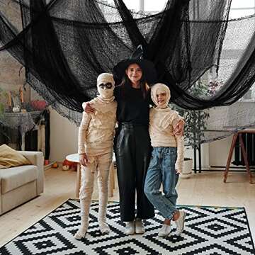 Watayo 500x39 Creepy Black Cloth for Halloween Decor