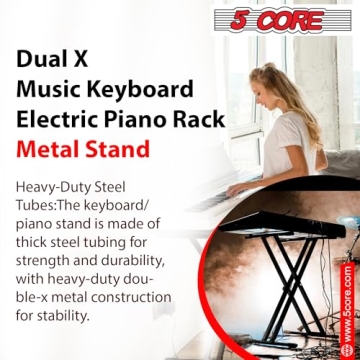 5 CORE Heavy Duty Adjustable Music Keyboard Stand