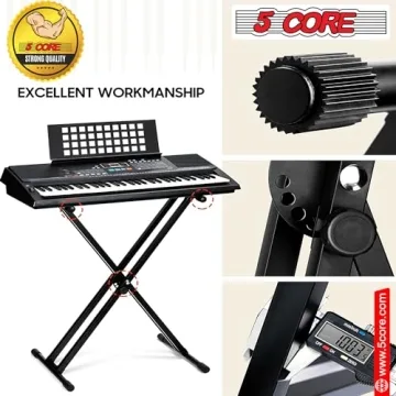 5 CORE Heavy Duty Adjustable Music Keyboard Stand