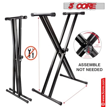 5 CORE Heavy Duty Adjustable Music Keyboard Stand