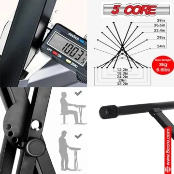 5 CORE Heavy Duty Adjustable Music Keyboard Stand