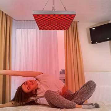sgrow Red Light Therapy,45W LED Red Light Therapy Panel, 660nm and Near Infrared 850nm Red Light Therapy for Body,Skin Beauty, Pain Relief of Muscles and Joints