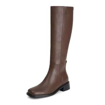 QIY Knee High Brown Boots for Women - Stylish & Comfortable