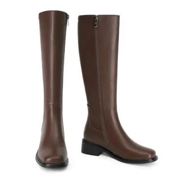 QIY Knee High Brown Boots for Women - Stylish Comfort
