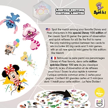 Spot It! Disney 100 Years of Wonder Game for Kids & Adults