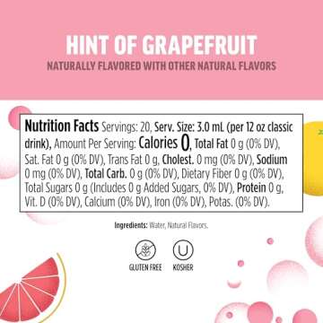 Ninja Thirsti Flavored Water Drops, SELTZER Grapefruit, Crisp and Refreshing Sparkling Water, Zero Calories, Zero Sugar, Zero Sweeteners, Makes 20, 12oz drinks, 3 Pack, WCFGPFTAM