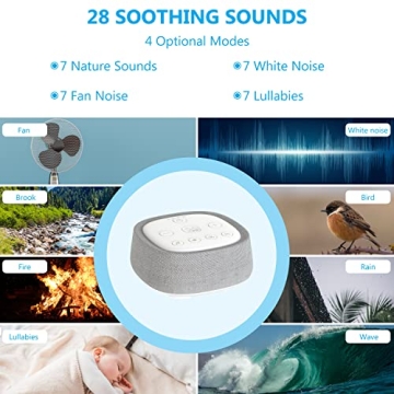 Rechargeable White Noise Machine with 28 Soothing Sounds