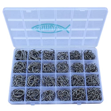 800 PCS Freshwater Saltwater Bulk Fishing Hooks Set - Perfect Angler Gear for Catching Fish!