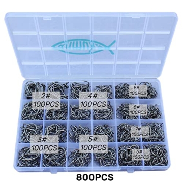 800 PCS Freshwater Saltwater Fishing Hooks Set for Anglers