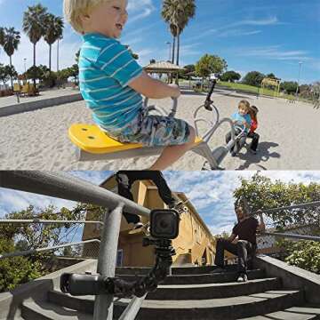 Wealpe Jaws Clamp Mount Flex Gooseneck Mount Compatible with GoPro Hero 10, 9, 8, 7, Max, Fusion, Hero (2018), 6, 5, 4, Session, 3+, 3, 2, 1, DJI Osmo, Xiaomi Yi Cameras