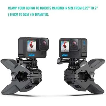 Wealpe Jaws Clamp Mount Flex Gooseneck Mount Compatible with GoPro Hero 10, 9, 8, 7, Max, Fusion, Hero (2018), 6, 5, 4, Session, 3+, 3, 2, 1, DJI Osmo, Xiaomi Yi Cameras