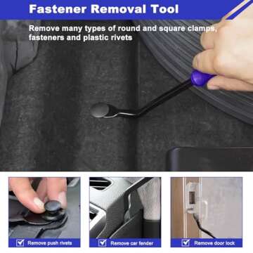 AXELECT 3Pcs Trim Removal Tool -Trim Removal Tool Set,Car Pry Tool Kit, Car Panel Door Audio Trim Tool Kit Bumper Clips Puller Retainer Fastener Clips Remover