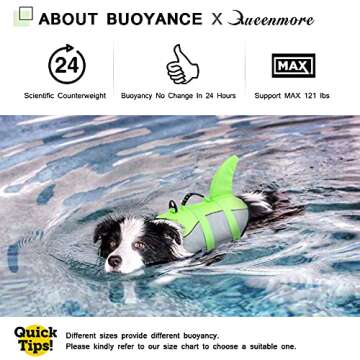 Queenmore Shark Dog Life Jacket High Buoyancy Safety Vest