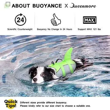 Queenmore Shark Dog Life Jacket High Buoyancy Safety Vest