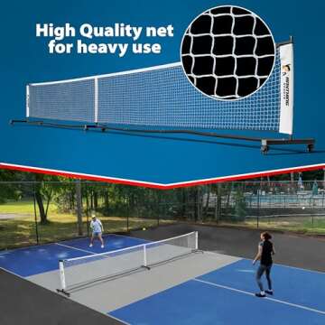 Anything Sports Deluxe Heavy Duty Pickleball Net with Wheels 2.0