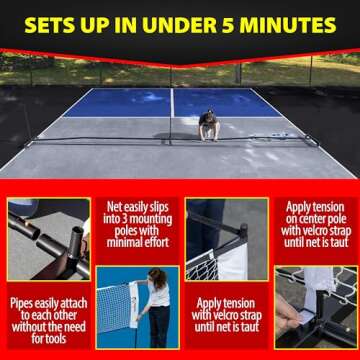 Anything Sports Deluxe Heavy Duty Pickleball Net with Wheels 2.0