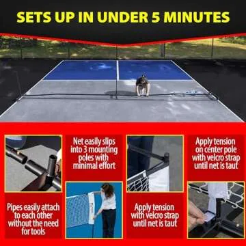 Anything Sports Deluxe Heavy Duty Pickleball Net with Wheels 2.0