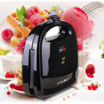 ZZ Breakfast Sandwich Maker with Detachable Plates S6141A-B