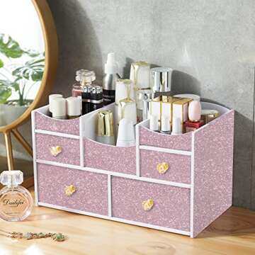 17.7" x 78.7" Light Pink Glitter Contact Paper for Creative Decor