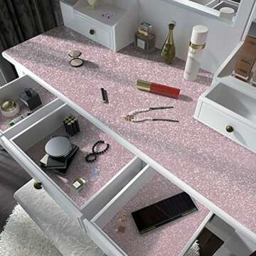 Light Pink Glitter Contact Paper DIY Self-Adhesive