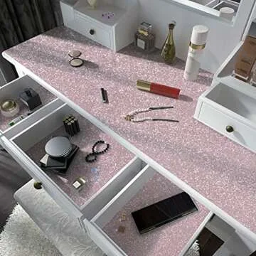 Light Pink Glitter Contact Paper DIY Self-Adhesive